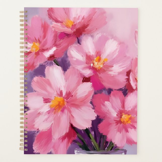 Blooming Pink Petals | Flower Painting Watercolor Planer (Vorderseite)