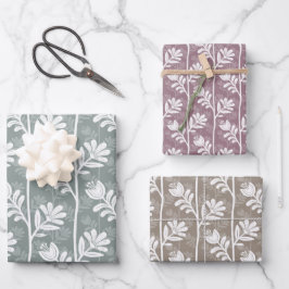 Blooming Rhythm Floral Silhouette - multicilored Geschenkpapier Set