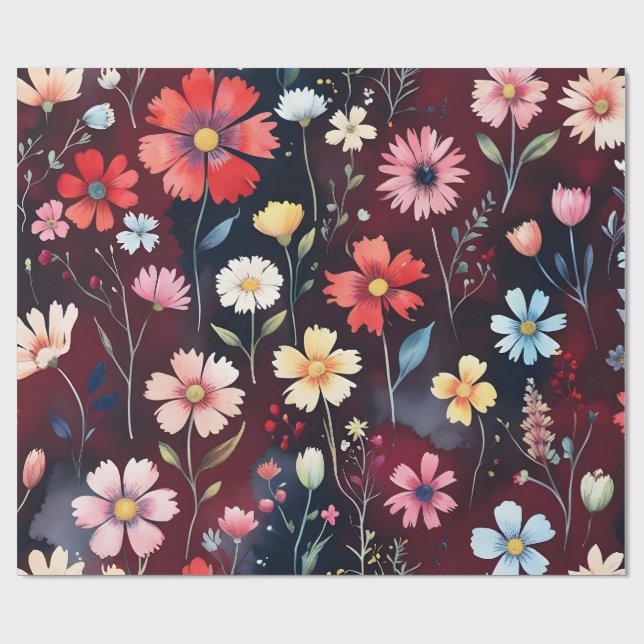 Blooming Roses Geschenkpapier (Flach)