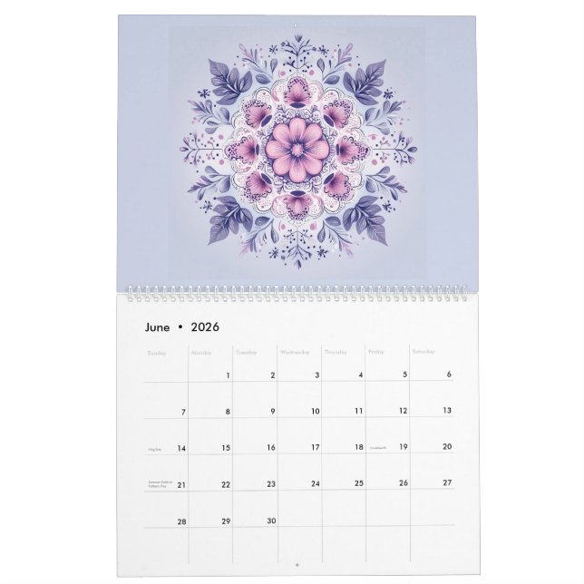 Blooming Serenity Mandala Calendar Kalender (Jun 2026)