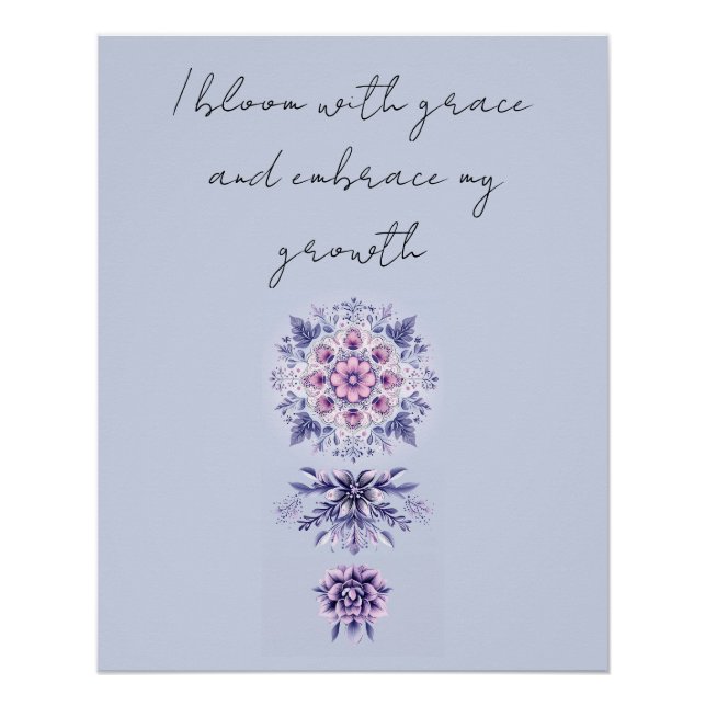 Blooming Serenity Mandala Glossy Poster (Vorderseite)