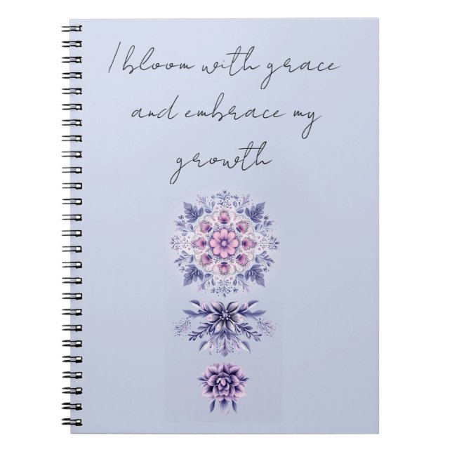 Blooming Serenity Mandala Spiral Foto Notebook Notizblock (Vorderseite)