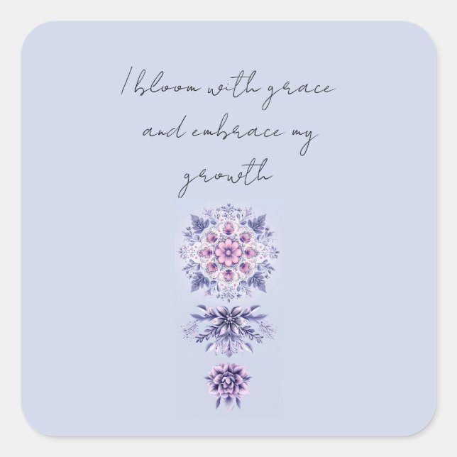 Blooming Serenity Mandala Sticker (Vorderseite)