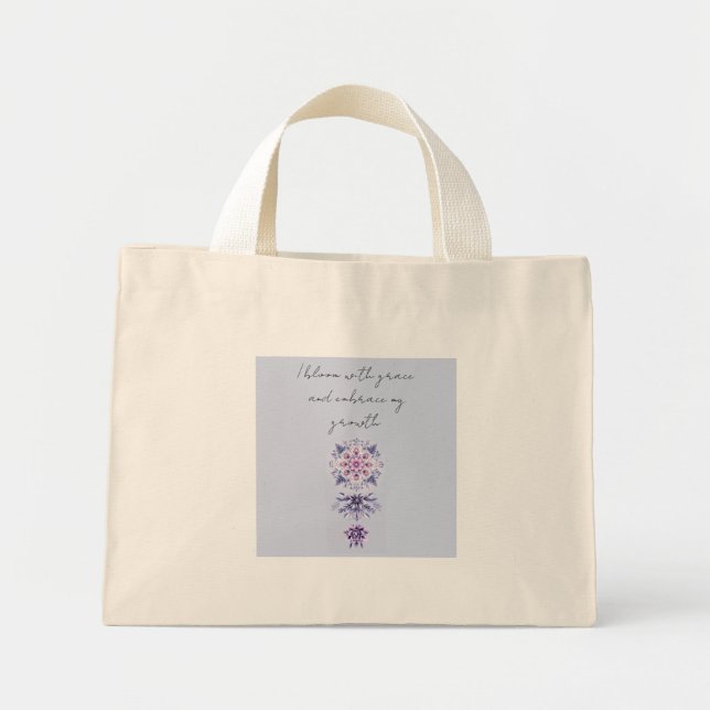 Blooming Serenity Mandala Tote Bag Mini Stoffbeutel (Vorne)