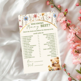 Blooming Soft Peach Joyful Teddy Bären Game Card Flyer