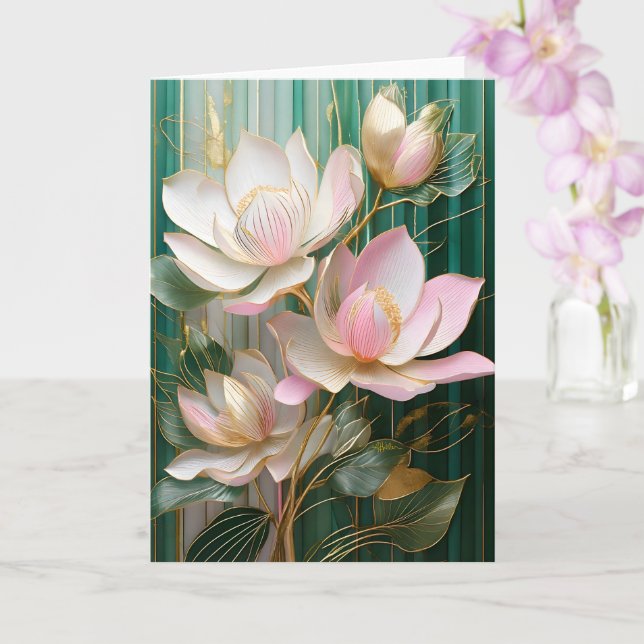 Blooming Wallpaper Japanisch Magnolia Art Karte (Orchidee)