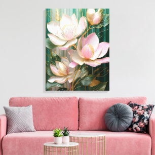 Blooming Wallpaper Japanisch Magnolia Art Leinwanddruck