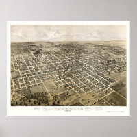 Bloomington, IL Panoramic Karte - 1867