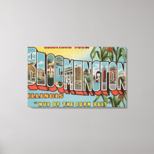 Bloomington, Illinois - große Buchstabe-Szenen 2 Leinwanddruck