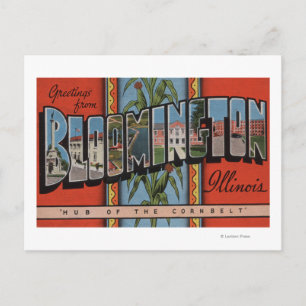 Bloomington, Illinois - Große Buchstabenszenen Postkarte