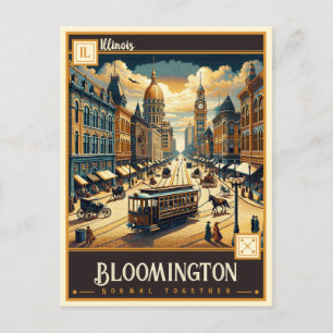 Bloomington, Illinois VINTAG Postkarte