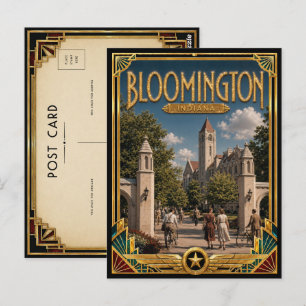 Bloomington Indiana Vintage Art Deco Golden Age Postkarte
