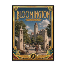 Bloomington Indiana Vintage Art Deco Golden Age