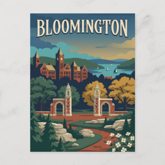 Bloomington Indiana Vintage Retro Reiseplakat Postkarte