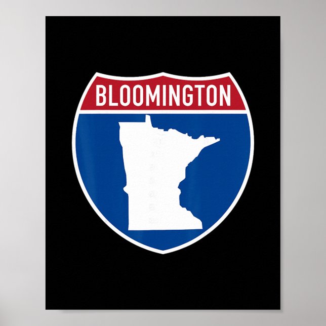 Bloomington Minnesota Karte Autobahn Interstate Sc Poster (Vorne)