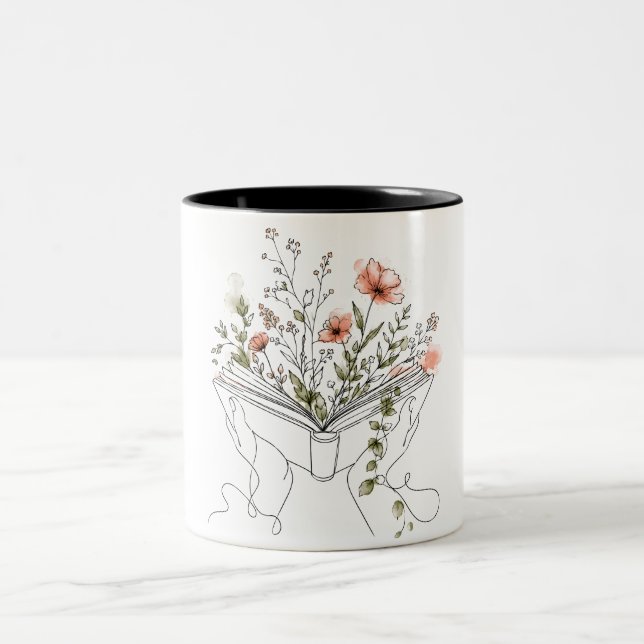 Blooms Book Botanische Linienkunst Kaffeetasse (Mittel)