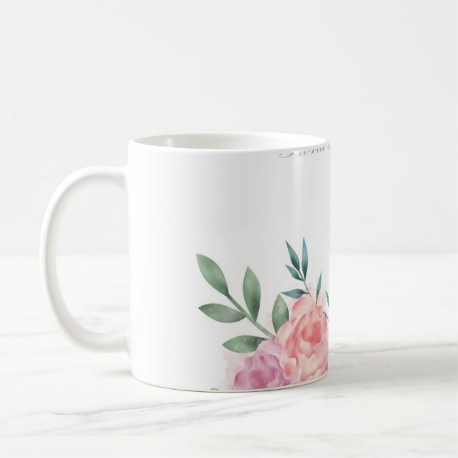 "Blooms in a Cup: Tasse der BlumenEleganz" (Links)