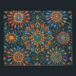 Blooms in the Night Sky(夜空に咲く花) Puzzle<br><div class="desc">Blooms in the Night Sky is a kaleidoscopic mandala artwork that captures the fleeting brilliance of fireworks through a prism of symmetry and light. Inspired by beads, crystals, and glass, the design radiates with luminous textures and vibrant hues of blue, violet, and green. The result is a fantastical yet balanced...</div>