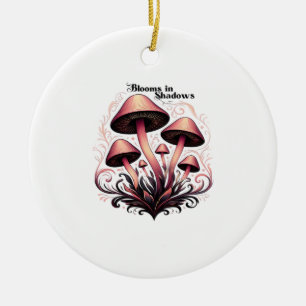 Blooms Shadows - Whimsigoth Mushroom Art Pasta mac Keramik Ornament