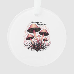 Blooms Shadows - Whimsigoth Mushroom Art Pasta mac Ornament