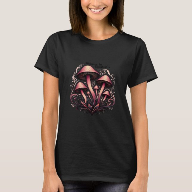 Blooms Shadows - Whimsigoth Mushroom Art Pasta mac T-Shirt (Vorderseite)
