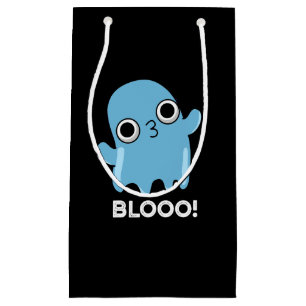 Blooo Funny Blue Ghost Pun Dark BG Kleine Geschenktüte