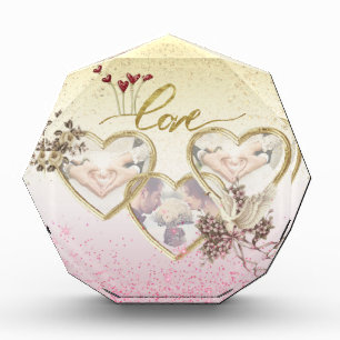 Bloque de fotos personalizado con corazones