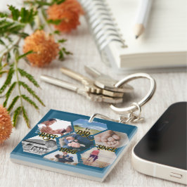 Bloque para fotos "Best Dad Since" personalizable Schlüsselanhänger