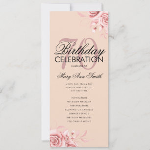 Bloral 70. Geburtstag Programm Rose Gold Menü Blus