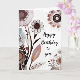 Bloral anpassbare Message Happy Birthday Card Karte