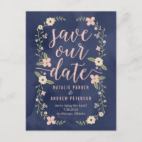 Bloral Beauty Editable Color Save the Date Card