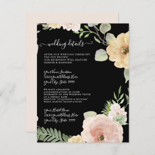 Bloral Boho Blush Mustard Foliage Hochzeitdetails Einladung