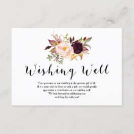 Bloral Burgundy Wedding Wishing Well Card Einladung