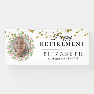Bloral Custom Foto Retirement Party Banner