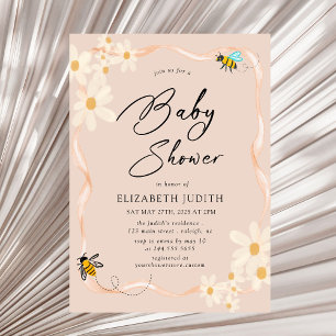 Bloral Daisy Bees Baby Shower Einladung