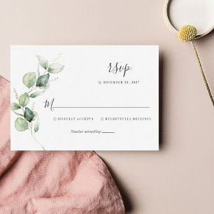Bloral Eukalyptus Blätter SkriptWedding RSVP Karte