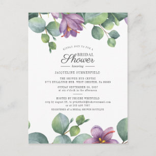 Bloral Eukalyptus Greenery Script Brautparty Einladungspostkarte