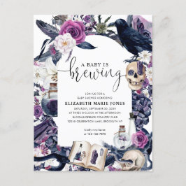 Bloral Halloween Grabstein Baby ist Braudusche Postkarte