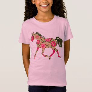 Bloral Horse Girls Baby Doll (Angepasst) T-Shirt