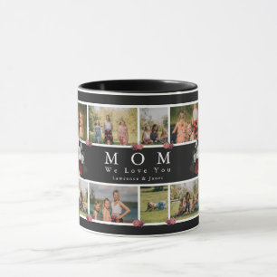 Bloral Monogram Custom Foto Collage Mutter Family Tasse