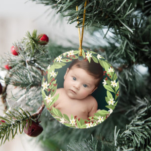 Bloral Red Berries Greenerity Wreath Foto Keramik Ornament