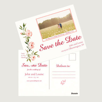 Bloral Save the Date Christlich Hochzeit Postkarte
