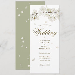 Bloral White Blossom Gold Script Hochzeit Einladung