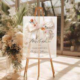 Bloral White Bow Baby in Bloom Baby Dusche Willkom Acrylschild