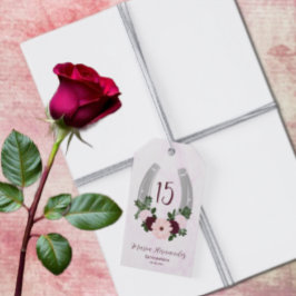 Bloraler Western Horseshoe Quinceanera Geschenkanhänger