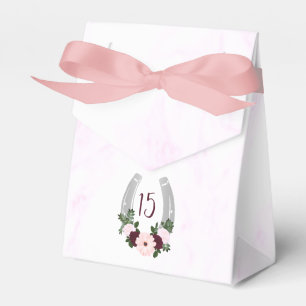 Bloraler Western Horseshoe Quinceanera Geschenkschachtel