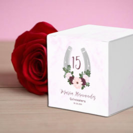 Bloraler Western Horseshoe Quinceanera Geschenkschachtel