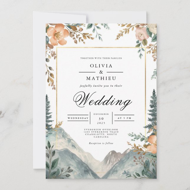 Bloralhochzeit der Erde Einladung (Vorderseite)