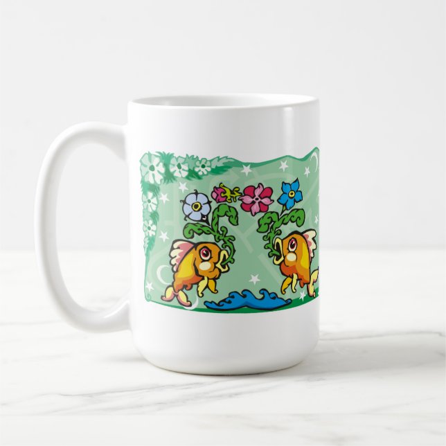 Blorfische Fische mit Blume Tasse (Links)
