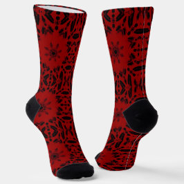 Bloß rote schwarze geometrische Design kühne kitty Socken
